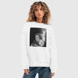 Женский свитшот oversize без начеса хлопок Mask - фото 2