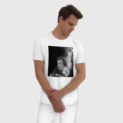 Мужская пижама с белой футболкой хлопок Mask - фото 2