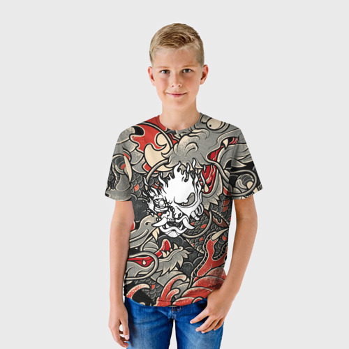 Детская футболка 3D с принтом CYBERPUNK2077(SAMURAI), фото на моделе #1
