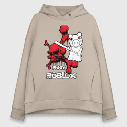 Женское худи Oversize хлопок Свинка Пигги из Roblox