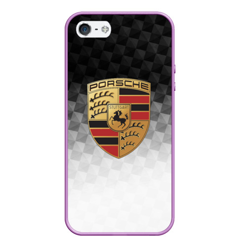 Чехол для iPhone 5/5S матовый Porsche, цвет сиреневый