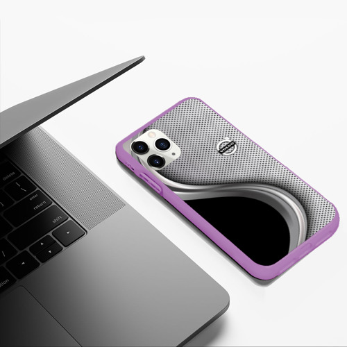 Чехол для iPhone 11 Pro Max матовый Volvo, цвет фиолетовый - фото 5