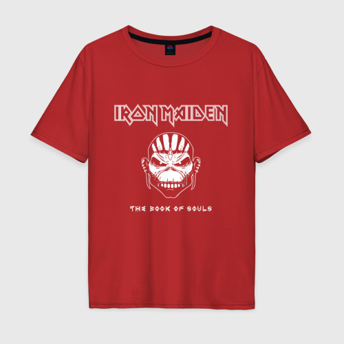 Мужская футболка хлопок Oversize Iron Maiden, цвет красный