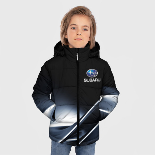 Зимняя куртка для мальчиков 3D Subaru, цвет черный - фото 3