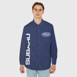 Мужская рубашка oversize 3D Subaru - фото 2