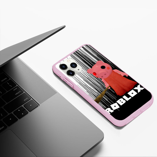 Чехол для iPhone 11 Pro Max матовый Roblox piggy/Свинка Пигги. - фото 5