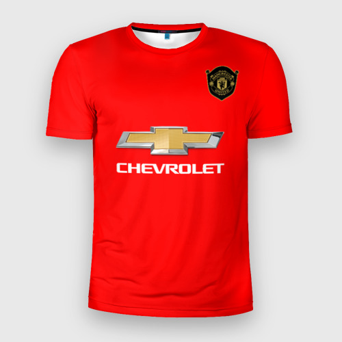 Мужская футболка 3D Slim с принтом Манчестер Юнайтед форма 2020, вид спереди #2