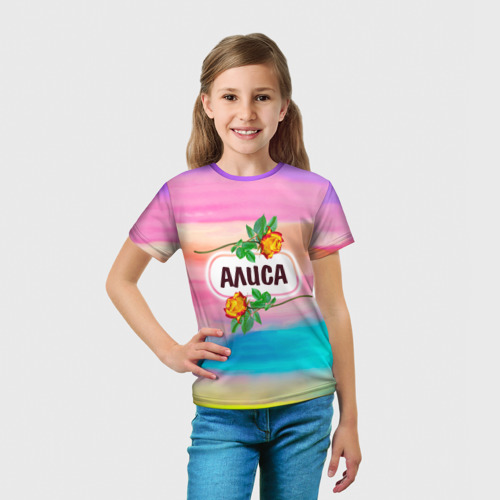 Детская футболка 3D Алиса, цвет 3D печать - фото 5