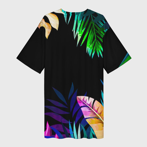 Платье-футболка 3D Тропическая Ночь, цвет 3D печать - фото 2