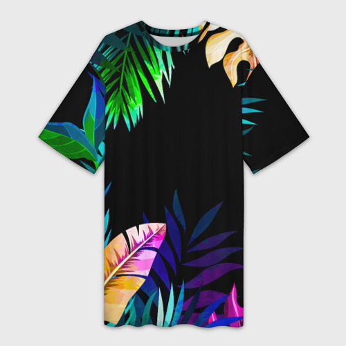 Платье-футболка 3D Тропическая Ночь, цвет 3D печать
