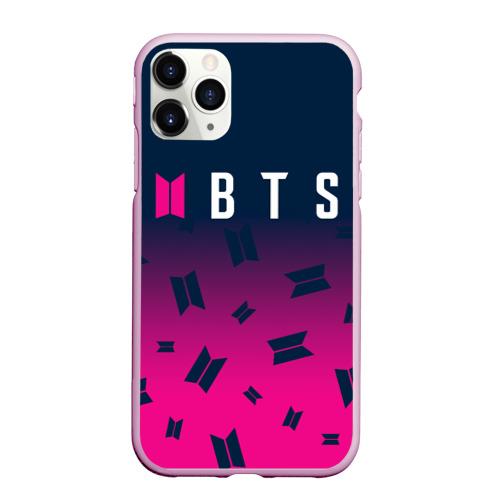 Чехол для iPhone 11 Pro матовый BTS / БТС, цвет розовый