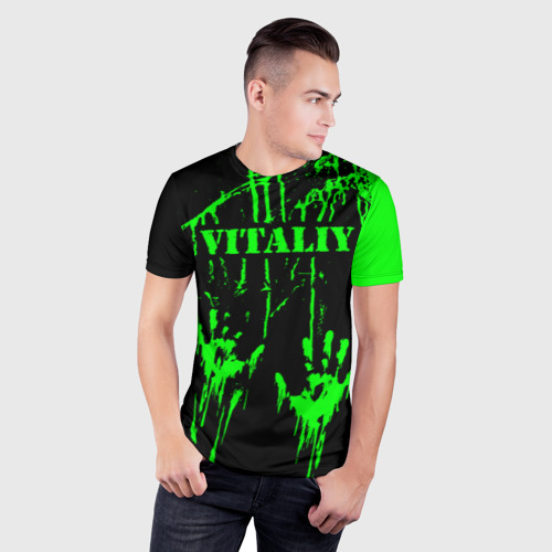 Мужская футболка 3D Slim Виталий, цвет 3D печать - фото 3
