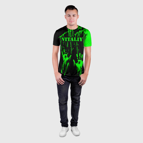 Мужская футболка 3D Slim Виталий, цвет 3D печать - фото 4