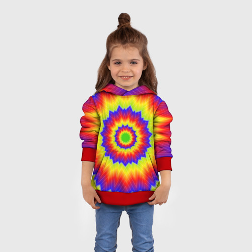 Детская толстовка 3D Tie-Dye, цвет красный - фото 4