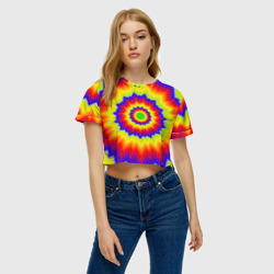 Женская футболка Crop-top 3D Tie-Dye - фото 2