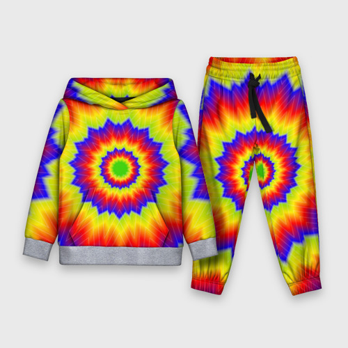 Детский костюм с толстовкой 3D Tie-Dye, цвет меланж