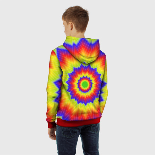 Детская толстовка 3D Tie-Dye, цвет красный - фото 7