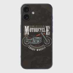 Чехол для iPhone 16 силиконовый с защитой камеры American motorcycle американский мотоцикл