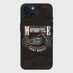 Чехол силиконовый для Apple iPhone 15 матовый American motorcycle американский мотоцикл