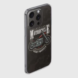 Чехол для iPhone 15 Pro силиконовый с защитой камеры American motorcycle американский мотоцикл - фото 2