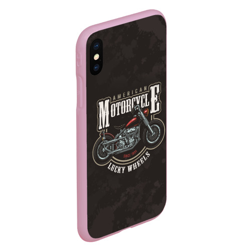 Чехол для iPhone XS Max матовый American motorcycle американский мотоцикл, цвет розовый - фото 3