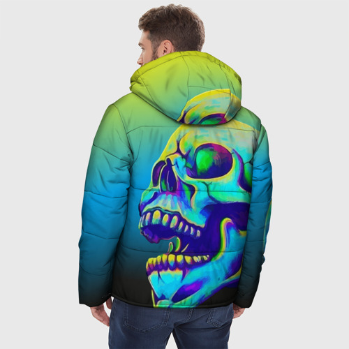 Мужская зимняя куртка 3D Neon skull, цвет черный - фото 4