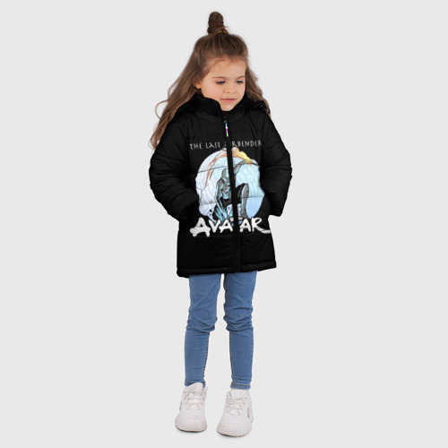 Зимняя куртка для девочек 3D Аватар Легенда об Аанге, цвет светло-серый - фото 5
