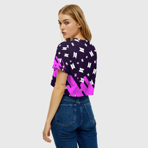 Женская футболка Crop-top 3D BTS / БТС, цвет 3D печать - фото 5