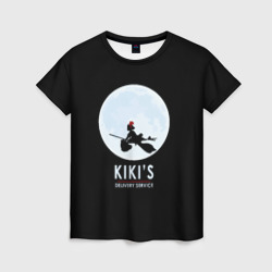 Женская футболка 3D Kiki's delivery service. Кики на фоне Луны