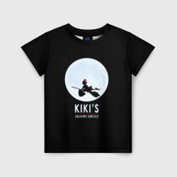 Детская футболка 3D Kiki's delivery service. Кики на фоне Луны