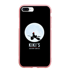 Чехол для iPhone 7Plus/8 Plus матовый Kiki's delivery service. Кики на фоне Луны