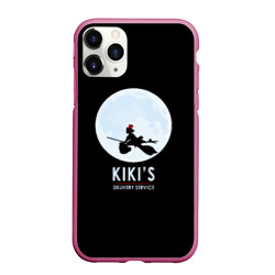 Чехол для iPhone 11 Pro Max матовый Kiki's delivery service. Кики на фоне Луны