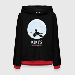 Женская толстовка 3D Kiki's delivery service. Кики на фоне Луны