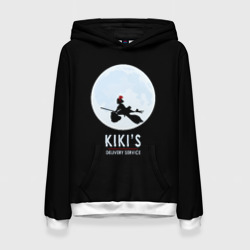 Женская толстовка 3D Kiki's delivery service. Кики на фоне Луны