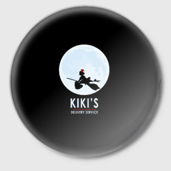 Значок Kiki's delivery service. Кики на фоне Луны