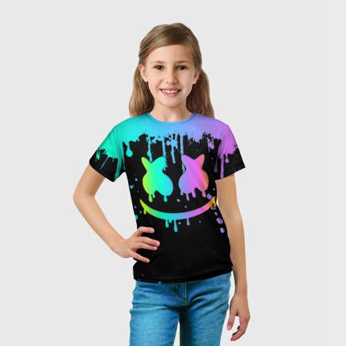 Детская футболка 3D Marshmello, цвет 3D печать - фото 5