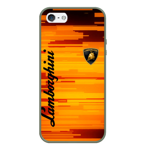 Чехол для iPhone 5/5S матовый Lamborghini, цвет темно-зеленый