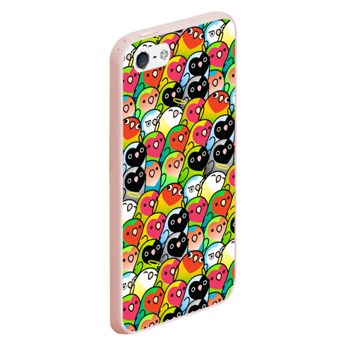 Чехол для iPhone 5/5S матовый Папуги, цвет светло-розовый - фото 3