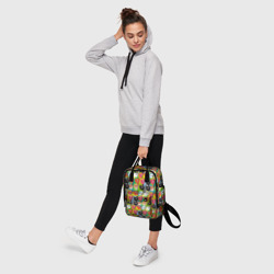 Рюкзак с принтом Папуги для женщины, вид на модели спереди №4. Цвет основы: белый