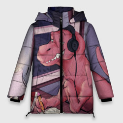 Женская зимняя куртка Oversize Динозавр на карантине