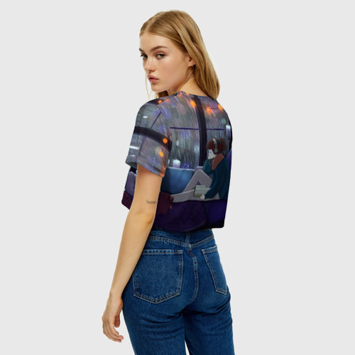 Женская футболка Crop-top 3D СИЖУ ДОМА, цвет 3D печать - фото 5