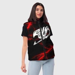 Женский жилет утепленный 3D Хвост Феи красные молнии - фото 2