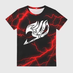 Женская футболка 3D Хвост Феи красные молнии