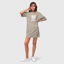 Платье-футболка хлопок Хентай белый лого - фото 2