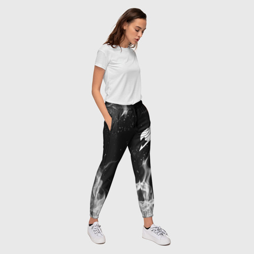 Женские брюки 3D Хвост Феи черное пламя, цвет 3D печать - фото 5