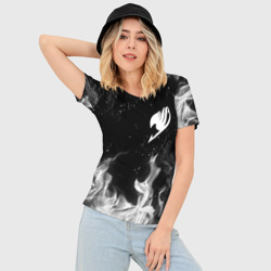 Женская футболка 3D Slim Хвост Феи черное пламя - фото 2