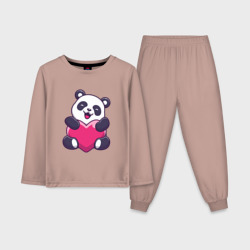 Детская пижама с лонгсливом хлопок Панда love