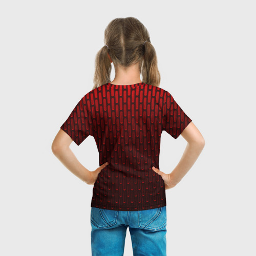 Детская футболка 3D текстура красный градиент , цвет 3D печать - фото 6