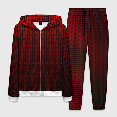 Мужской костюм 3D текстура красный градиент , цвет белый