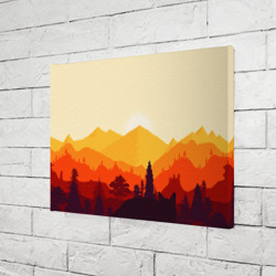 Холст прямоугольный Горы закат пейзаж лиса арт - фото 2